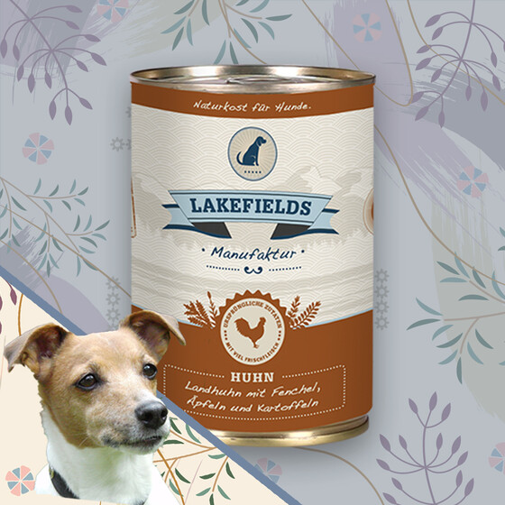 Lakefields Landhuhn mit Fenchel, �pfeln und Kartoffeln 400 gr 1 Dose